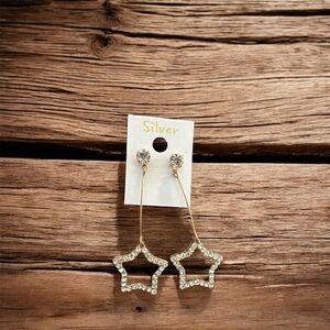Star Shaped gold tone Earrings